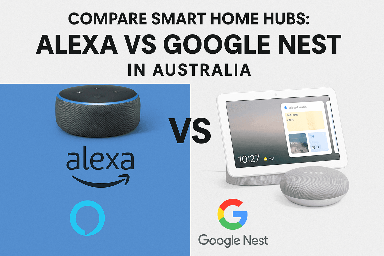 Compare Smart Home Hubs Australia : Alexa vs Google Nest (2025)