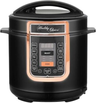 Healthy Choice 6L Electric Slow/Pressure Cooker – 1000W, Digital Control Panel, Non-Stick Pot, Versatile Cooking Modes, Keep Warm Setting, Automatic Shut-Off, Ideal for Large Meals