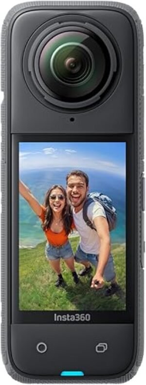 Insta360 X4 - Waterproof 8K 360 Action Camera, 4K Wide-Angle Video, Invisible Selfie Stick Effect, Removable Lens Guards, 135 Min Battery Life, AI Editing, Stabilization, for Sports, Travel, Outdoor