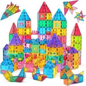 Jasonwell Magnetic Tiles Kids Toys Magnetic Blocks Building Sets 60pcs 3D Magnet Tile Building Blocks Toy Construction Educational STEM Toys Gifts for Toddlers Boys Girls 3 4 5 6 7 8 9 10 + Year Old