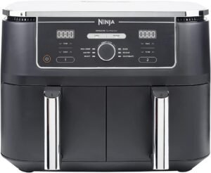 Ninja Foodi Max XXXL Dual Zone Air Fryer, 2 Basket Airfryer, 9.5L Extra Large Drawer Capacity, 6 Functions, Non Stick Ceramic, AF400ANZ, Black