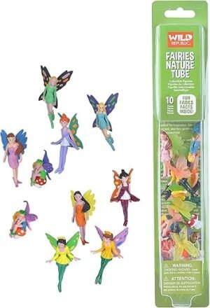 Wild Republic Fairy Figurines Tube, Fairy Toys, Ten Fairy Figures with Five Different Poses All with Different Hair and Outfit Colors