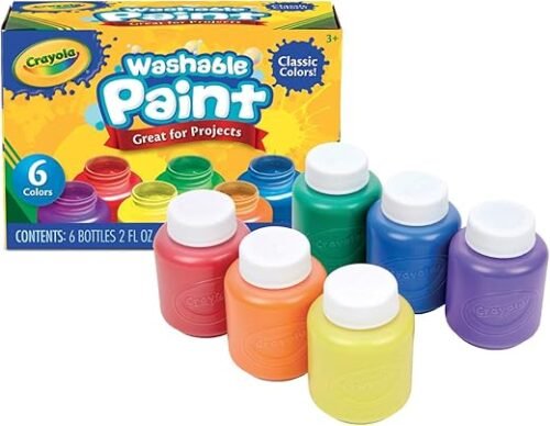 Crayola Washable Kids Paint, 6pk, Classic Colours, Children Art & Craft, projects, artist, students, creativity
