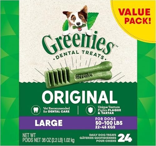 GREENIES Canine Dental Dog Treats Original Large 24 Chews Value Pack 1.02Kg