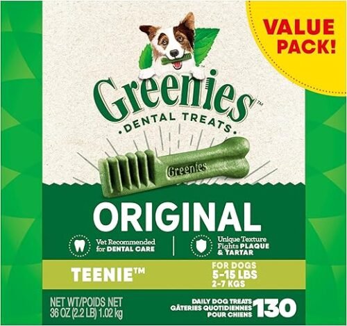 GREENIES Canine Dental Dog Treats Original Teenie 129 Chews Value Pack 1.02Kg