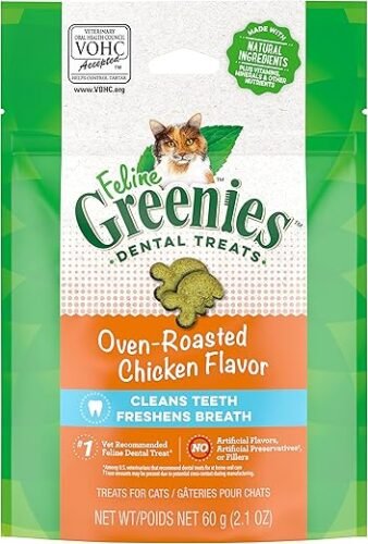 GREENIES Feline Dental Cat Treats Oven-Roasted Chicken Flavour 60g