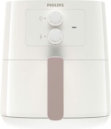 Philips Essential Air Fryer – 4.1 L Pan, Deep Fryer without Oil, Rapid Air Technology, HomeID Recipe App, Time & Temp Control, White (HD9200/21)