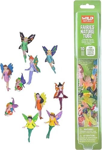 Fairy Figurines Tube, Fairy Toys, Ten Fairy Figures with Five Different Poses All with Different Hair and Outfit Colors